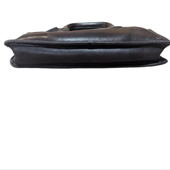 Vintage COACH NYC Bonnie Cashin Black Leather Slim Satchel Bag - Picture 4 of 8